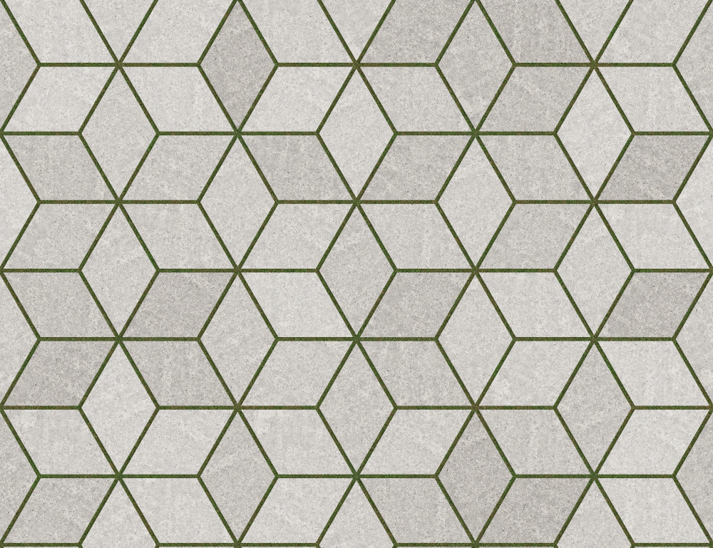 A seamless concrete texture with concrete blocks arranged in a Cubic pattern