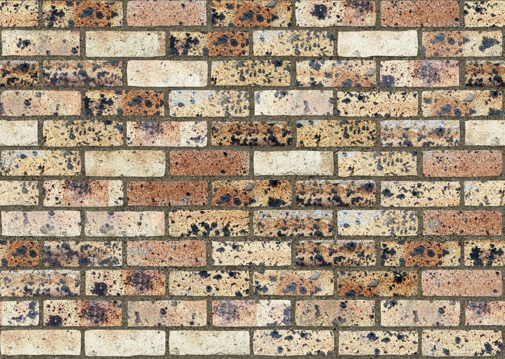 A seamless brick texture with ironspot brick units arranged in a Stretcher pattern