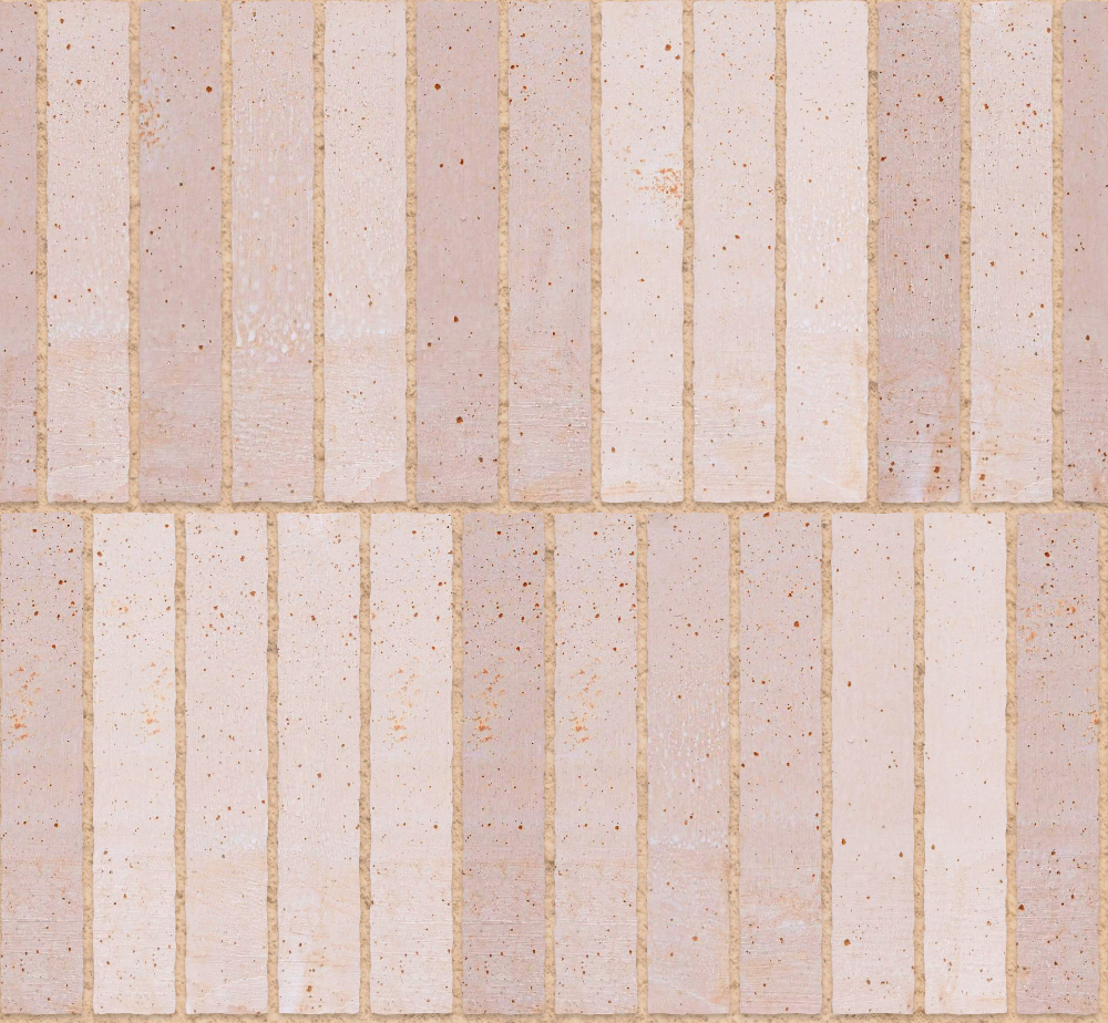 A seamless tile texture with terracotta tiles arranged in a Stretcher pattern