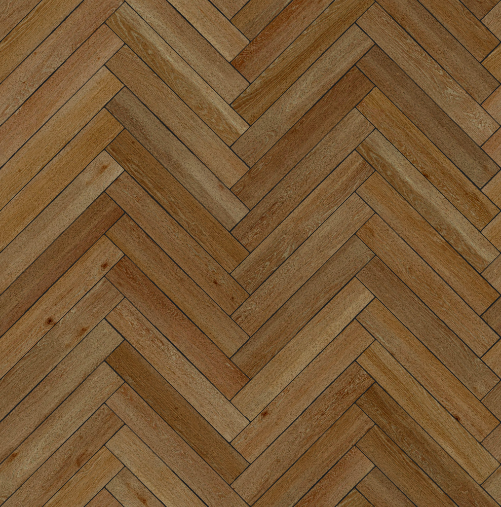 A seamless wood texture with walnut boards arranged in a Herringbone pattern