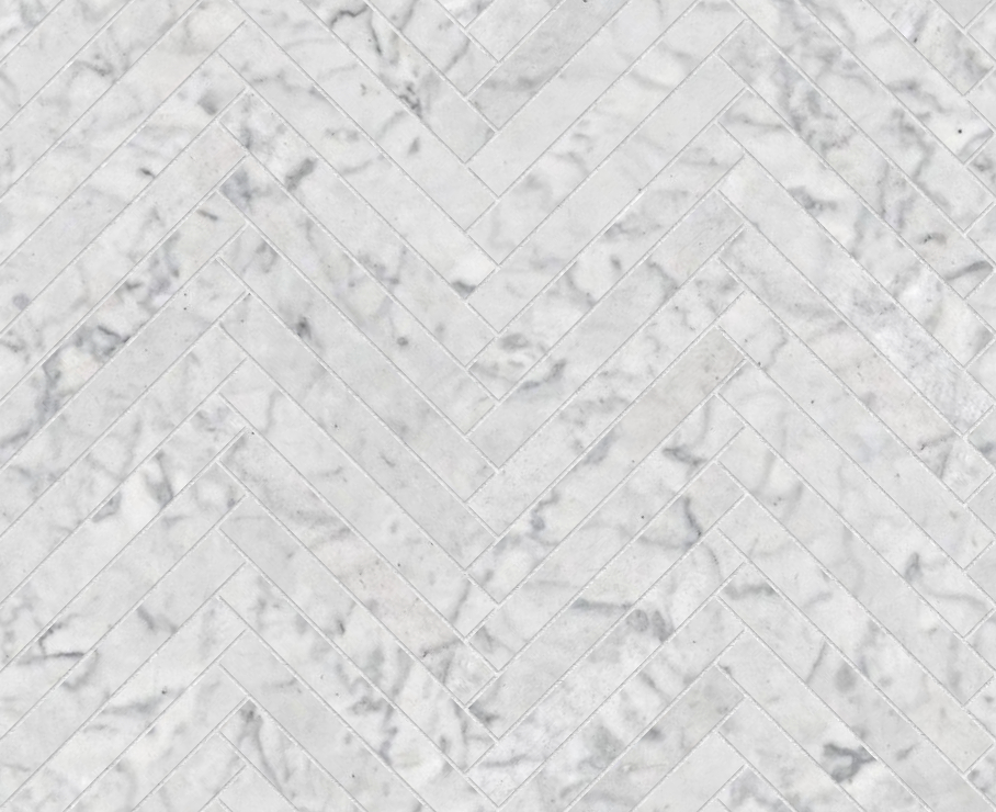 A seamless stone texture with white marble blocks arranged in a Herringbone pattern