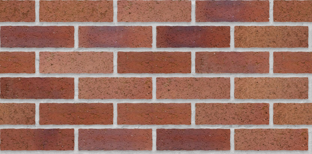 A seamless brick texture with dragfaced brick units arranged in a Stretcher pattern