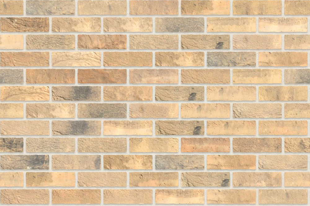 A seamless brick texture with london stock brick units arranged in a Stretcher pattern