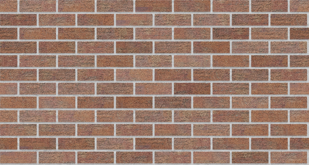 A seamless brick texture with rusticated red brick units arranged in a Stretcher pattern