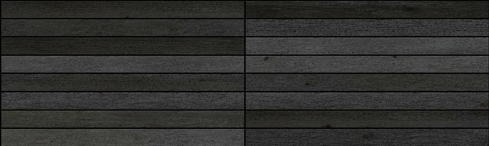 A seamless wood texture with charred timber boards arranged in a Stack pattern