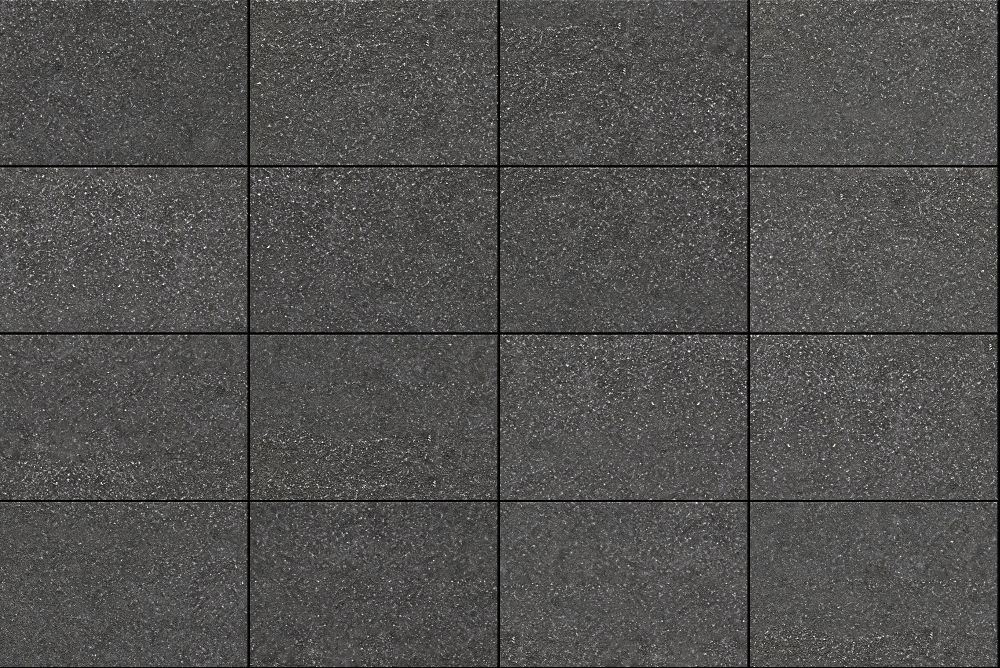 A seamless metal texture with dark matte powder coated metal sheets arranged in a Stack pattern