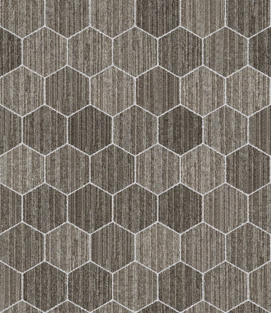 A seamless carpet texture with earth tone barcode carpet units arranged in a Hexagonal pattern