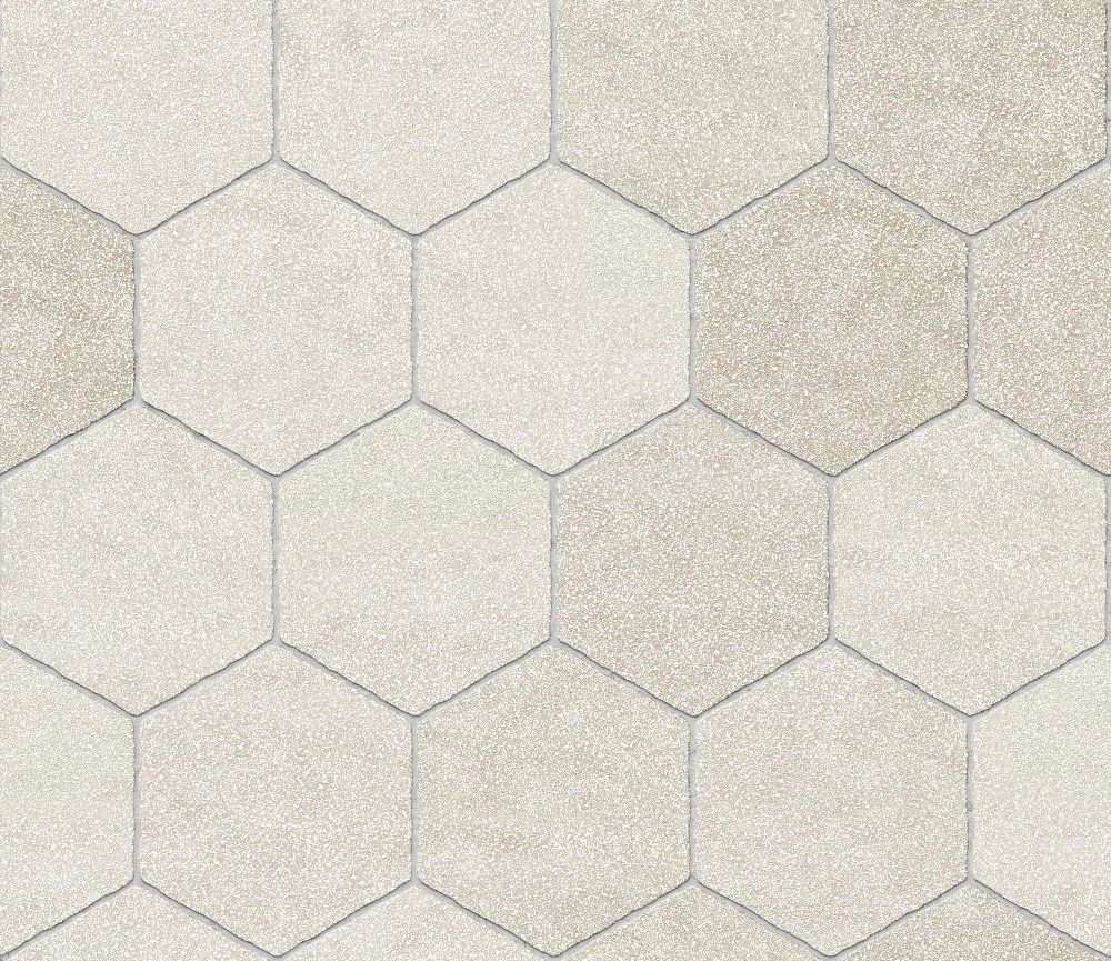 A seamless metal texture with light grey powder coated metal sheets arranged in a Hexagonal pattern
