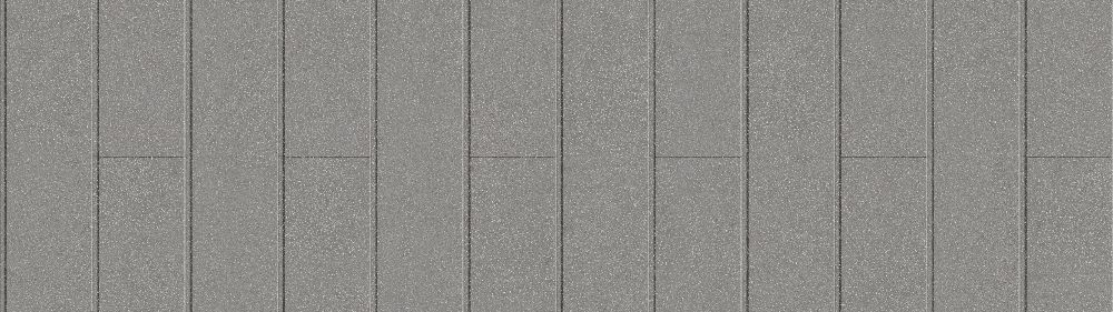A seamless metal texture with light grey powder coated metal sheets arranged in a Stretcher pattern