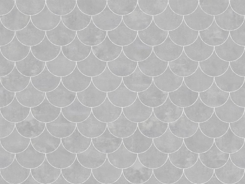 A seamless concrete texture with polished concrete blocks arranged in a Fishscale pattern