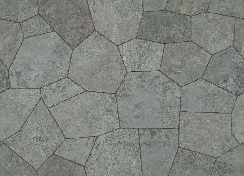 A seamless stone texture with flagstone blocks arranged in a Rubble pattern