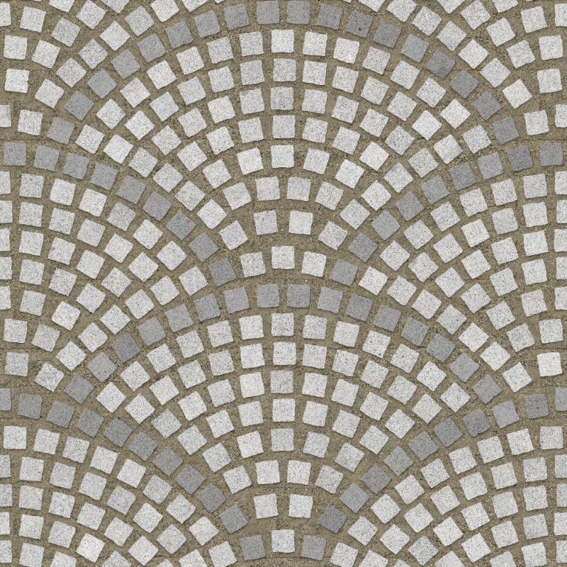 A seamless stone texture with granite blocks arranged in a European Fan pattern