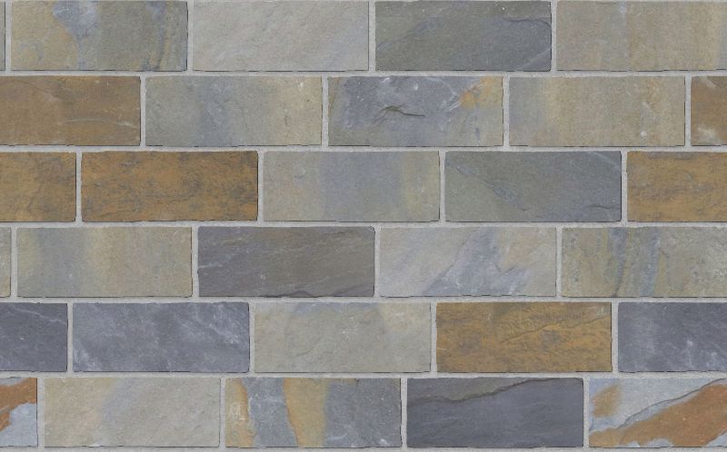 A seamless stone texture with bluestone - blue color mix - natural cleft surface - m938 blocks arranged in a  pattern