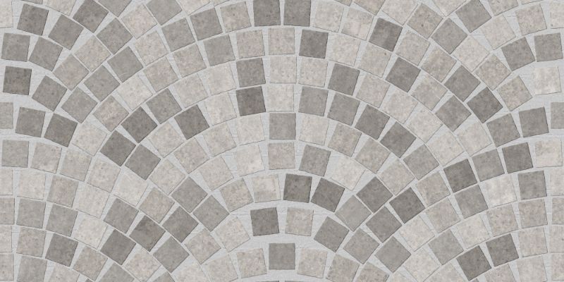 A seamless concrete texture with concrete blocks arranged in a European Fan pattern