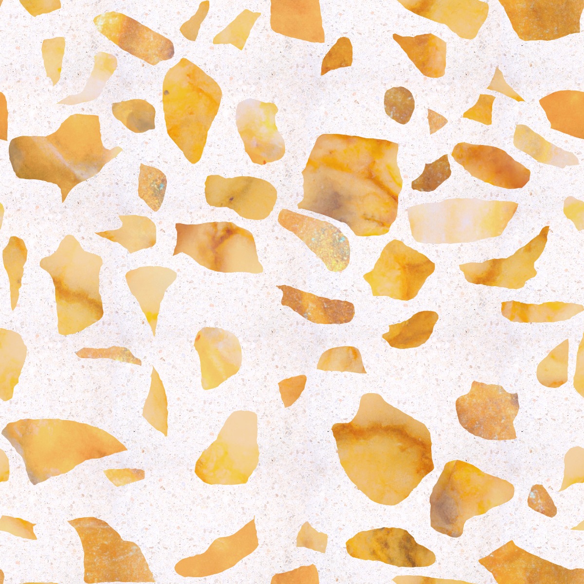 A seamless stone texture with amber marble blocks arranged in a Varied Terrazzo pattern