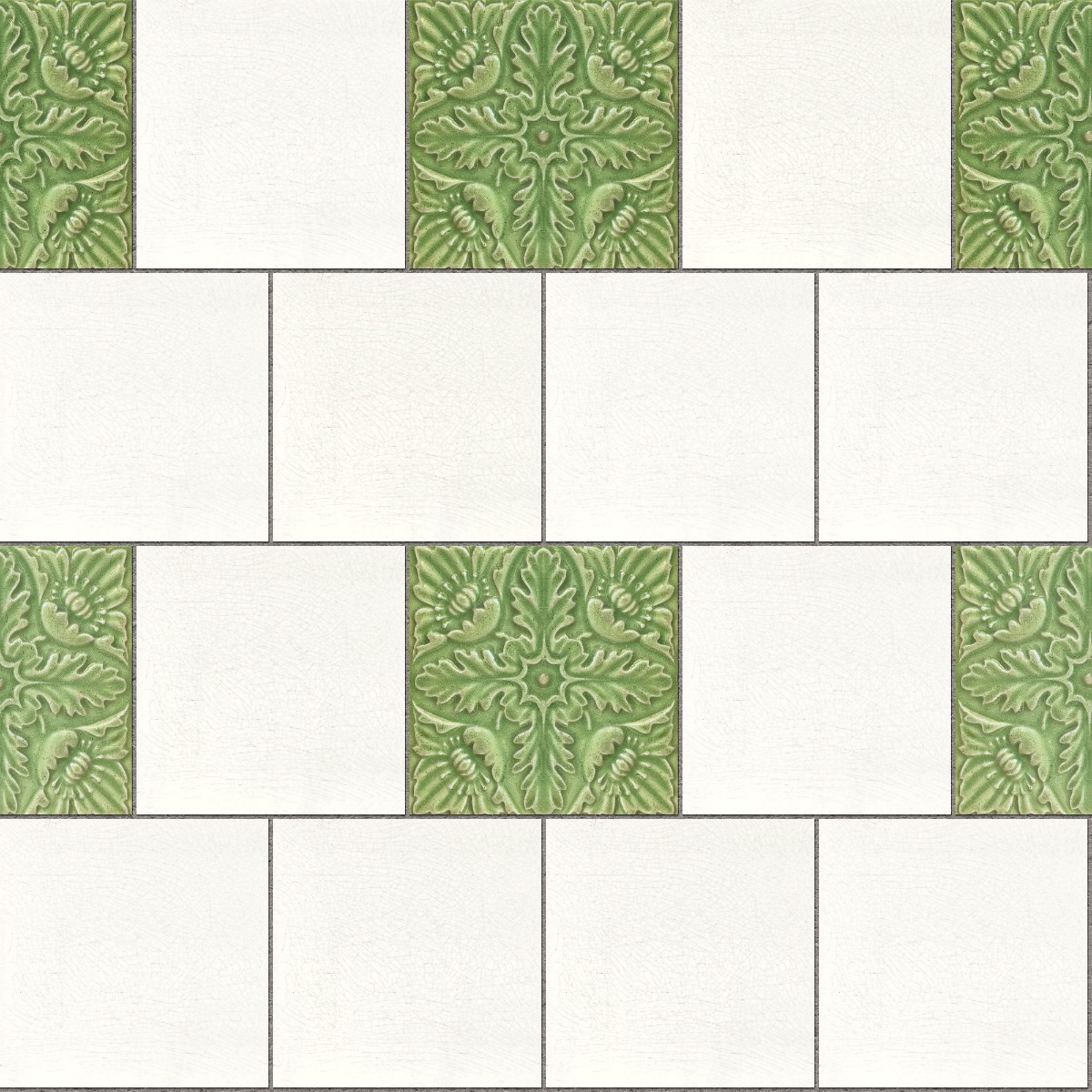 A seamless tile texture with crazing tile tiles arranged in a Stretcher pattern