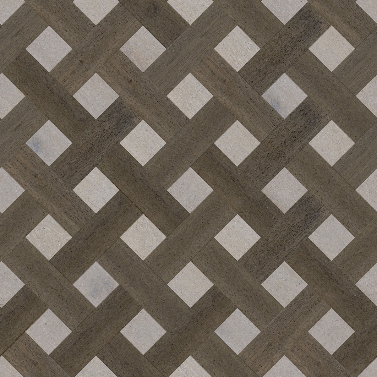 A seamless wood texture with creative oak 4219 boards arranged in a Lattice Weave pattern