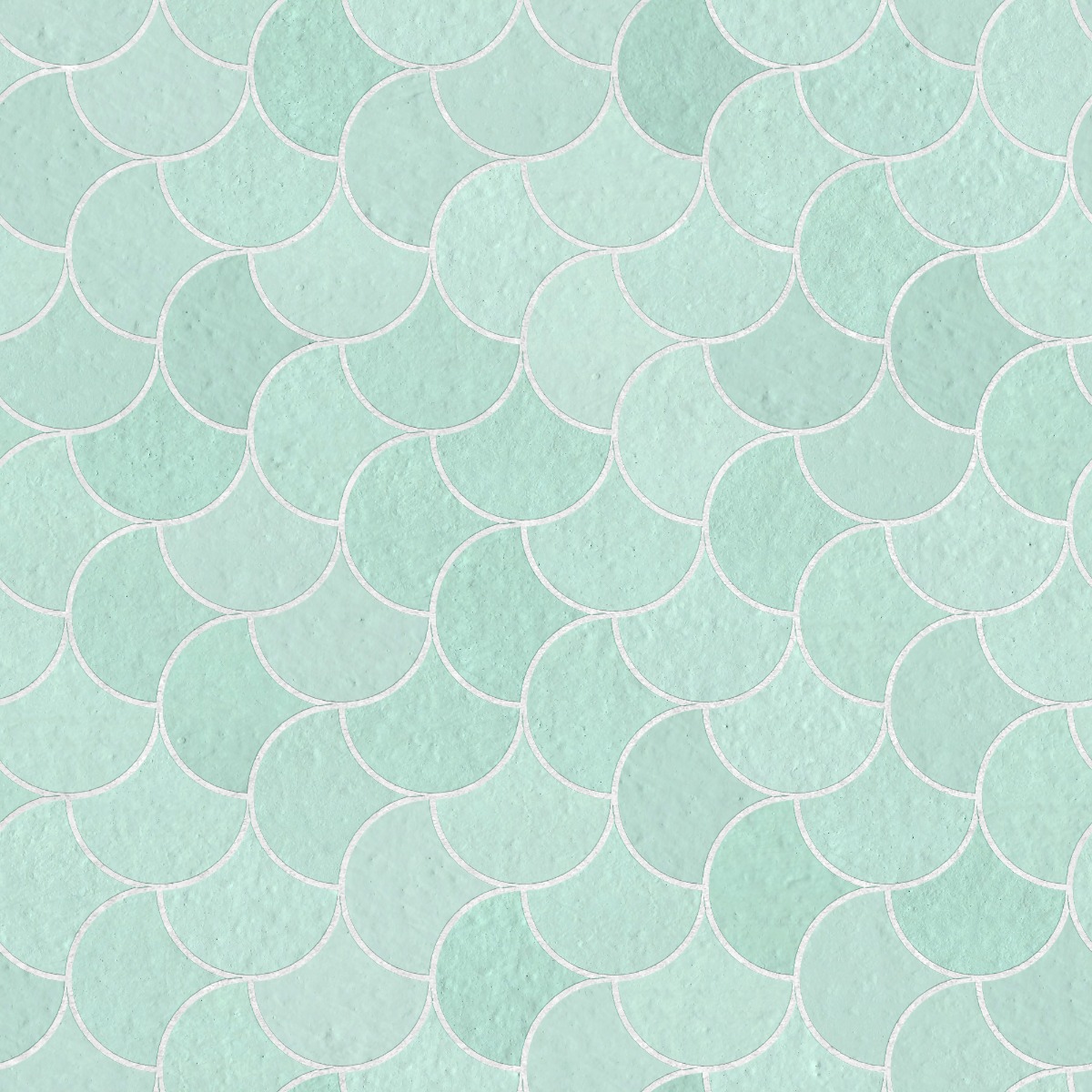 A seamless brick texture with mint green brick units arranged in a Alternating Fishscale pattern
