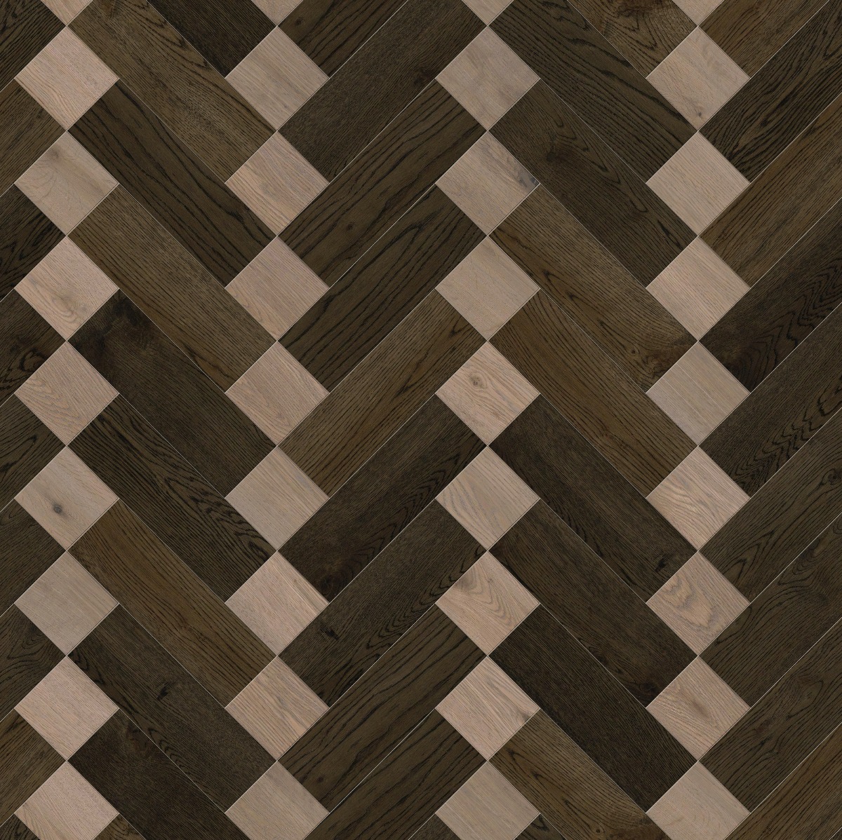 A seamless wood texture with creative oak 4108 boards arranged in a  pattern