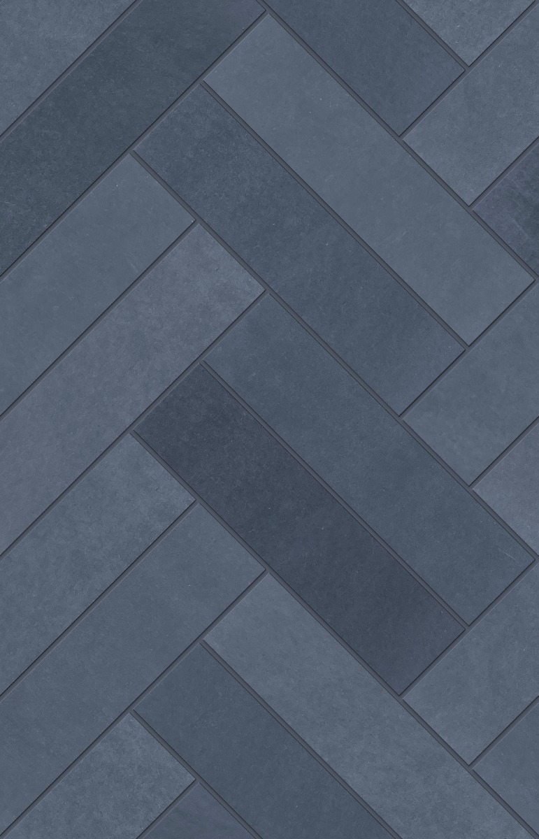 A seamless tile texture with fibre cement slate tiles arranged in a Double Herringbone pattern