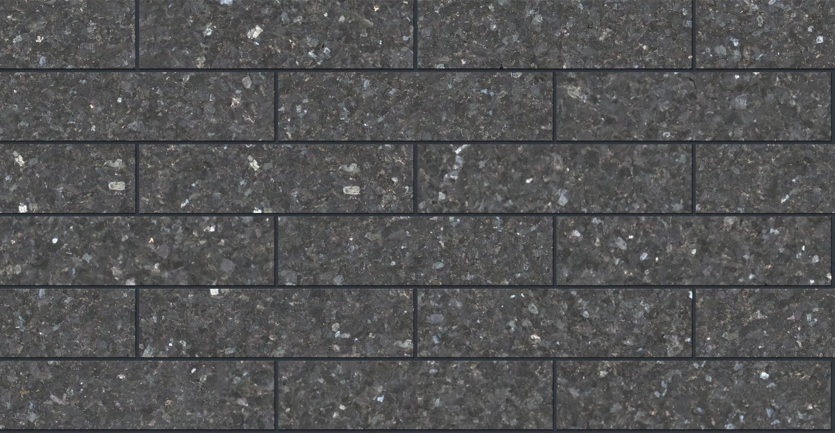 A seamless stone texture with larvikite blocks arranged in a Stretcher pattern