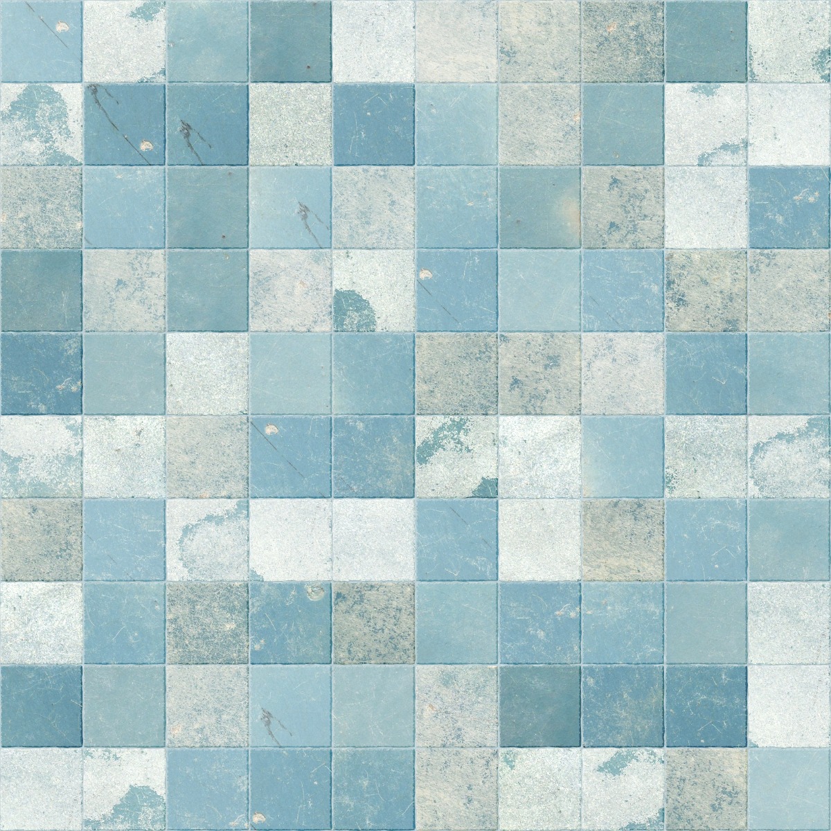 A seamless  texture with blue tile units arranged in a Stack pattern