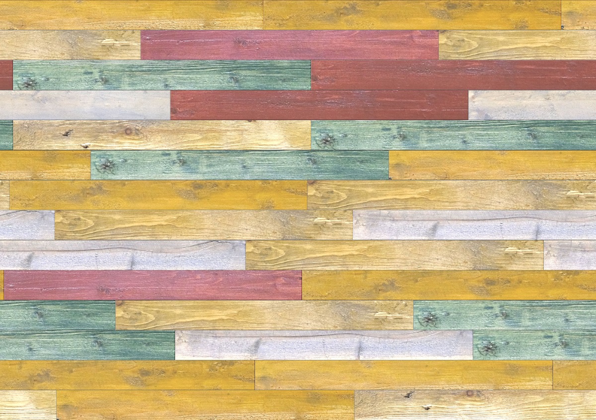 A seamless wood texture with painted reclaimed timber boards arranged in a Staggered pattern