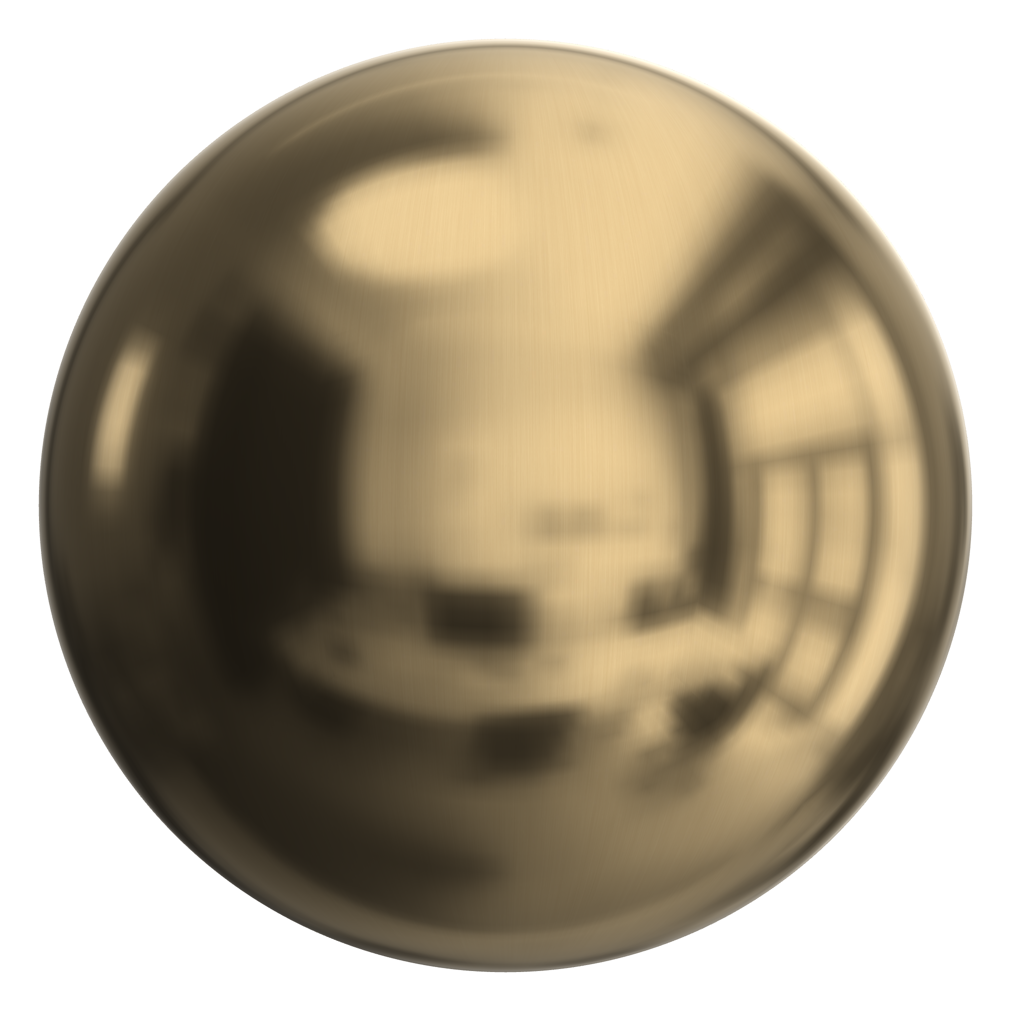 3D sphere preview of Brushed Brass seamless texture