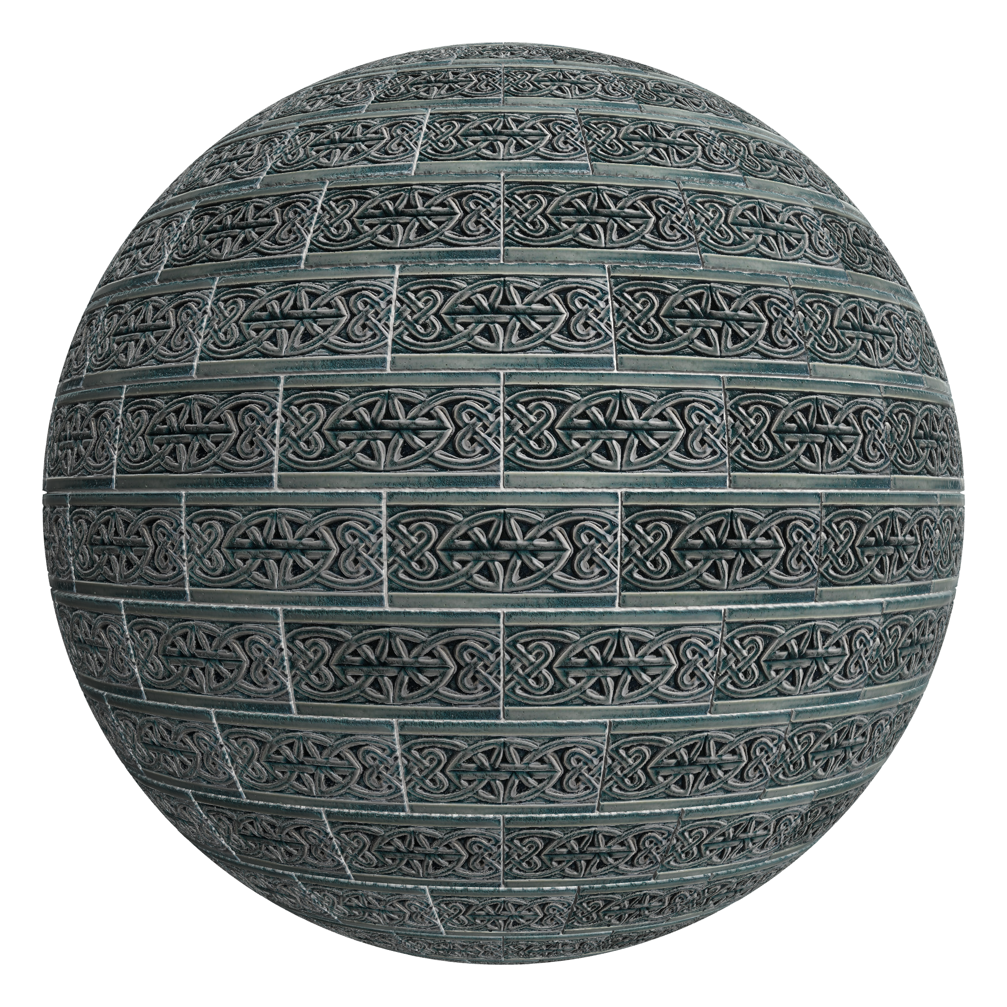 3D sphere preview of Celtic Knot Tile, Stretcher seamless texture