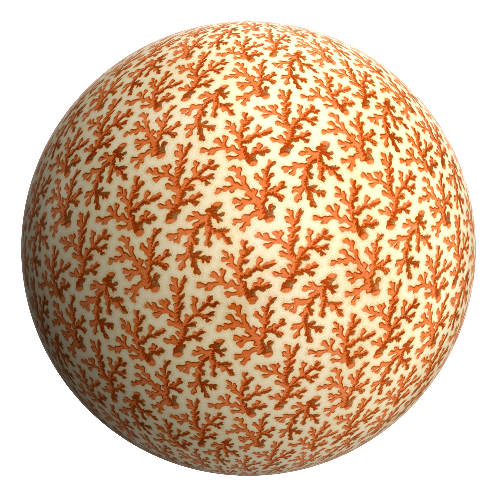 3D sphere preview of Coral Print Textile seamless texture
