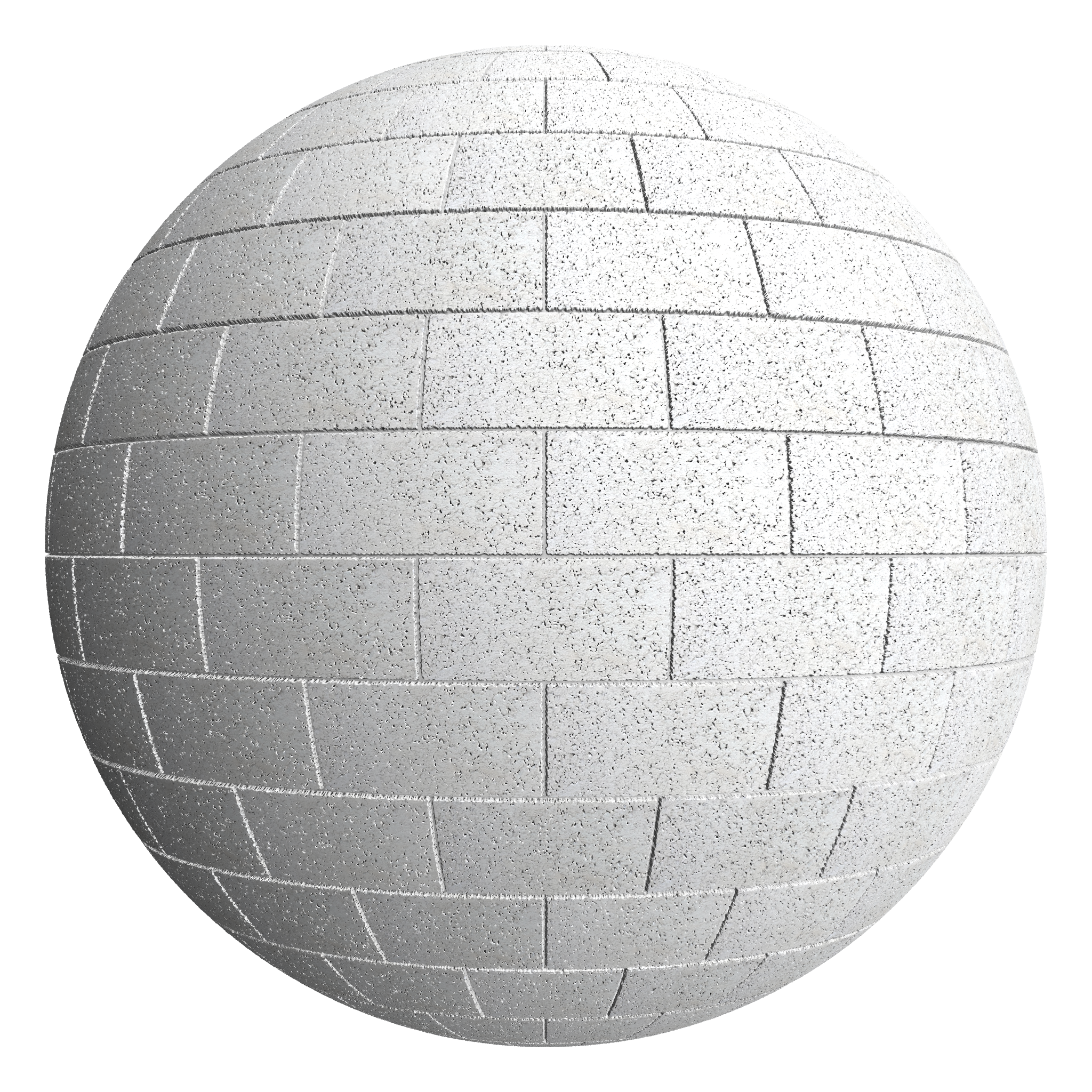 3D sphere preview of Dense Concrete Block, Stretcher seamless texture