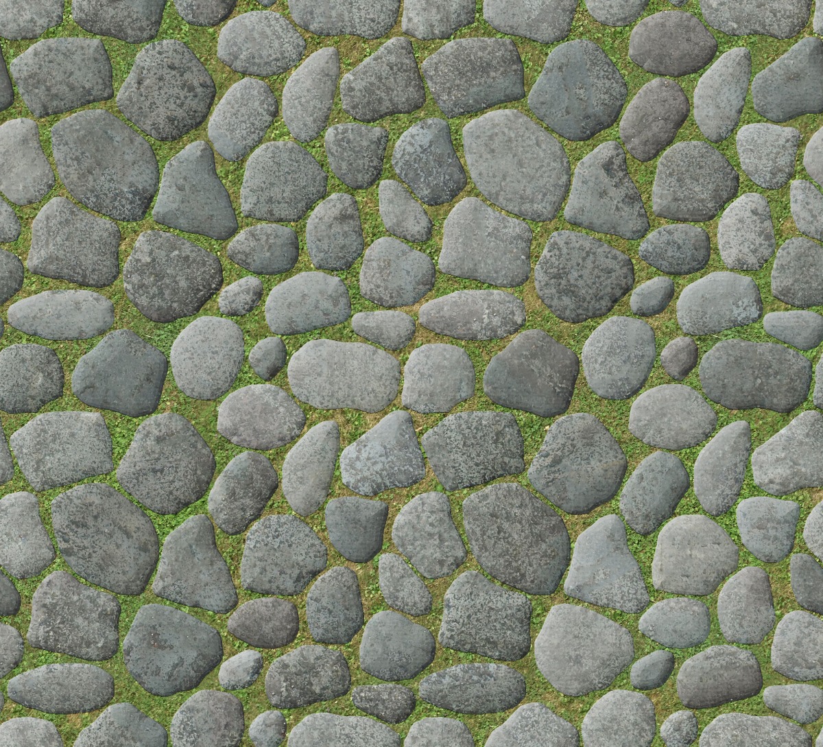 A seamless stone texture with flagstone blocks arranged in a Rounded Rubble pattern