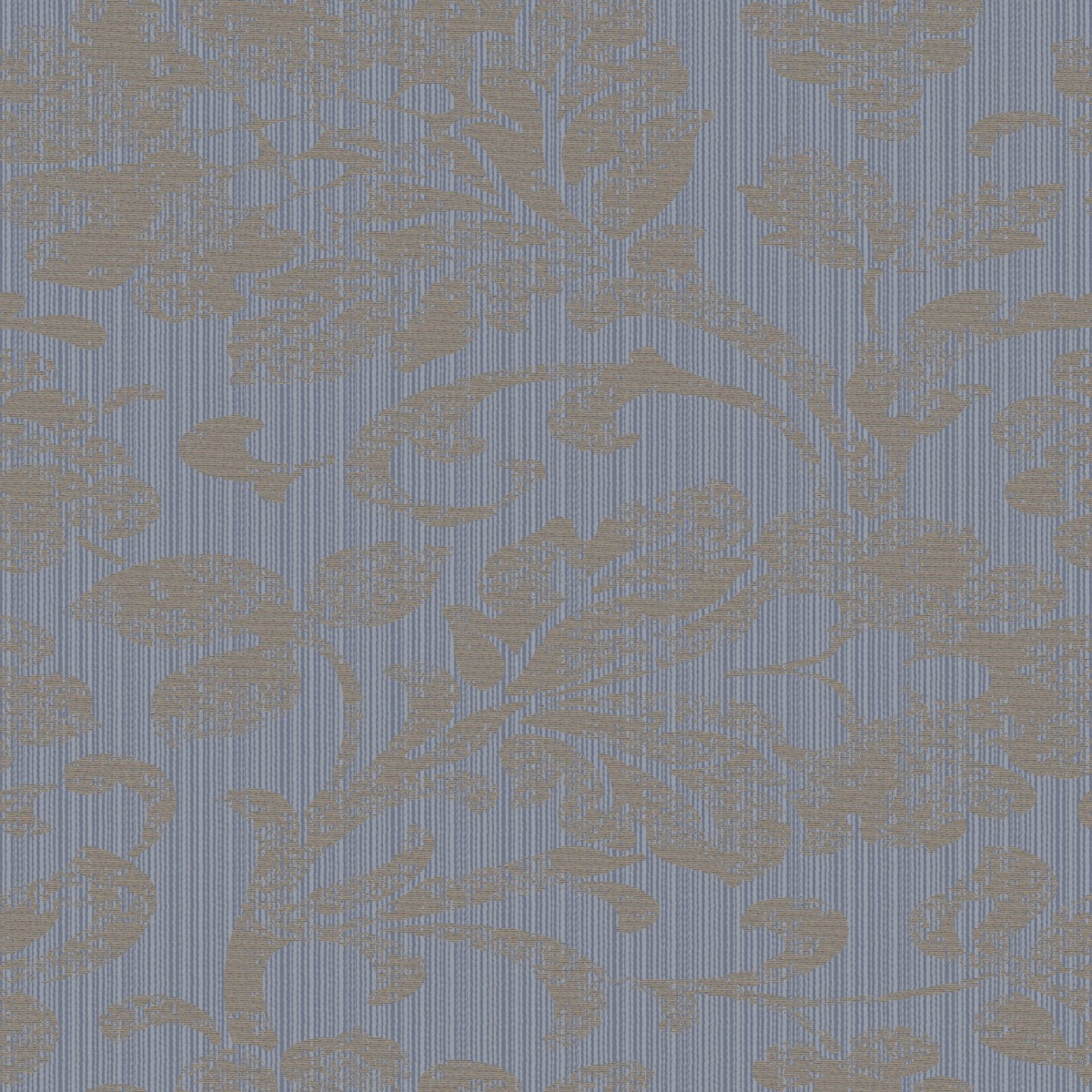 A seamless fabric texture with floral blue jacquard units arranged in a None pattern