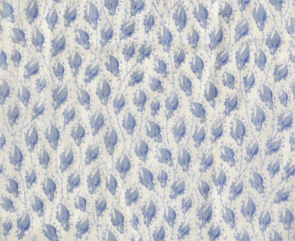 A seamless fabric texture with flower tendril cotton fabric units arranged in a None pattern