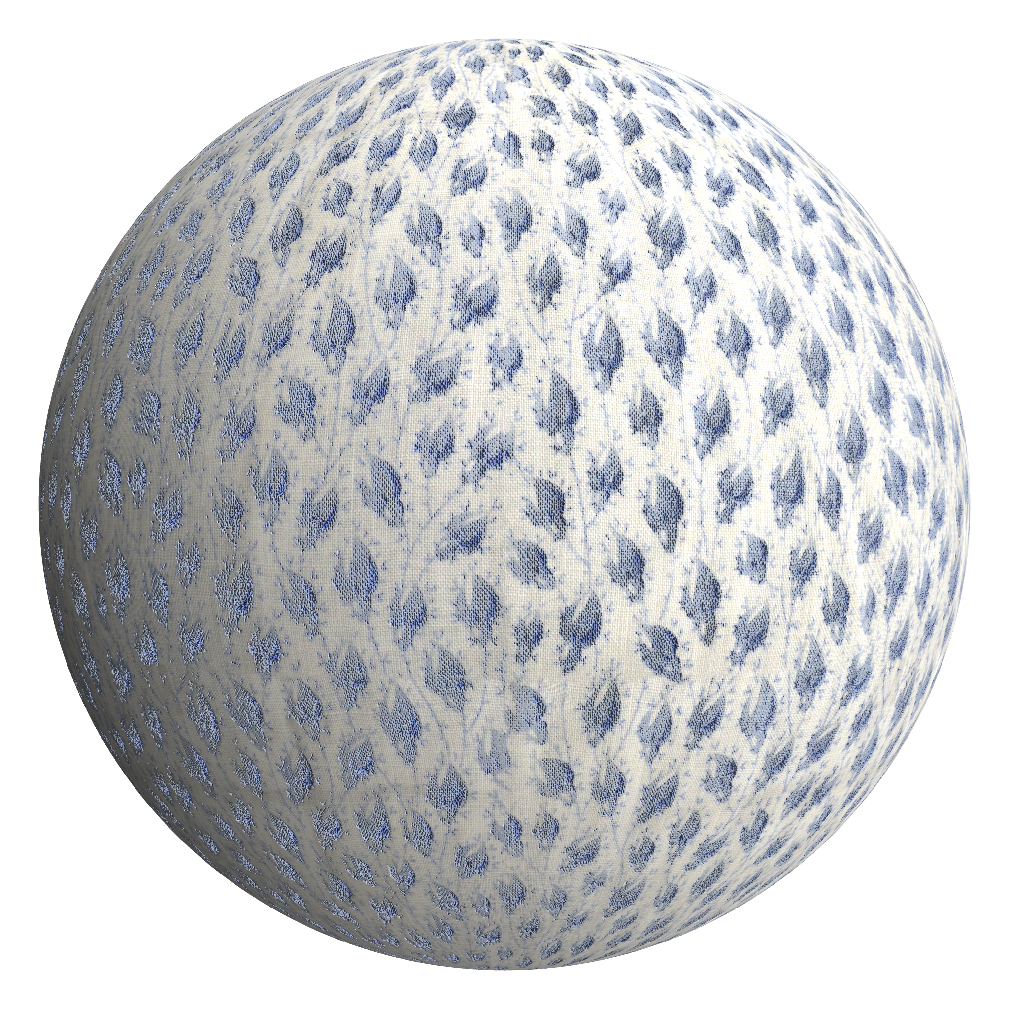 3D sphere preview of Flower Tendril Cotton Fabric seamless texture