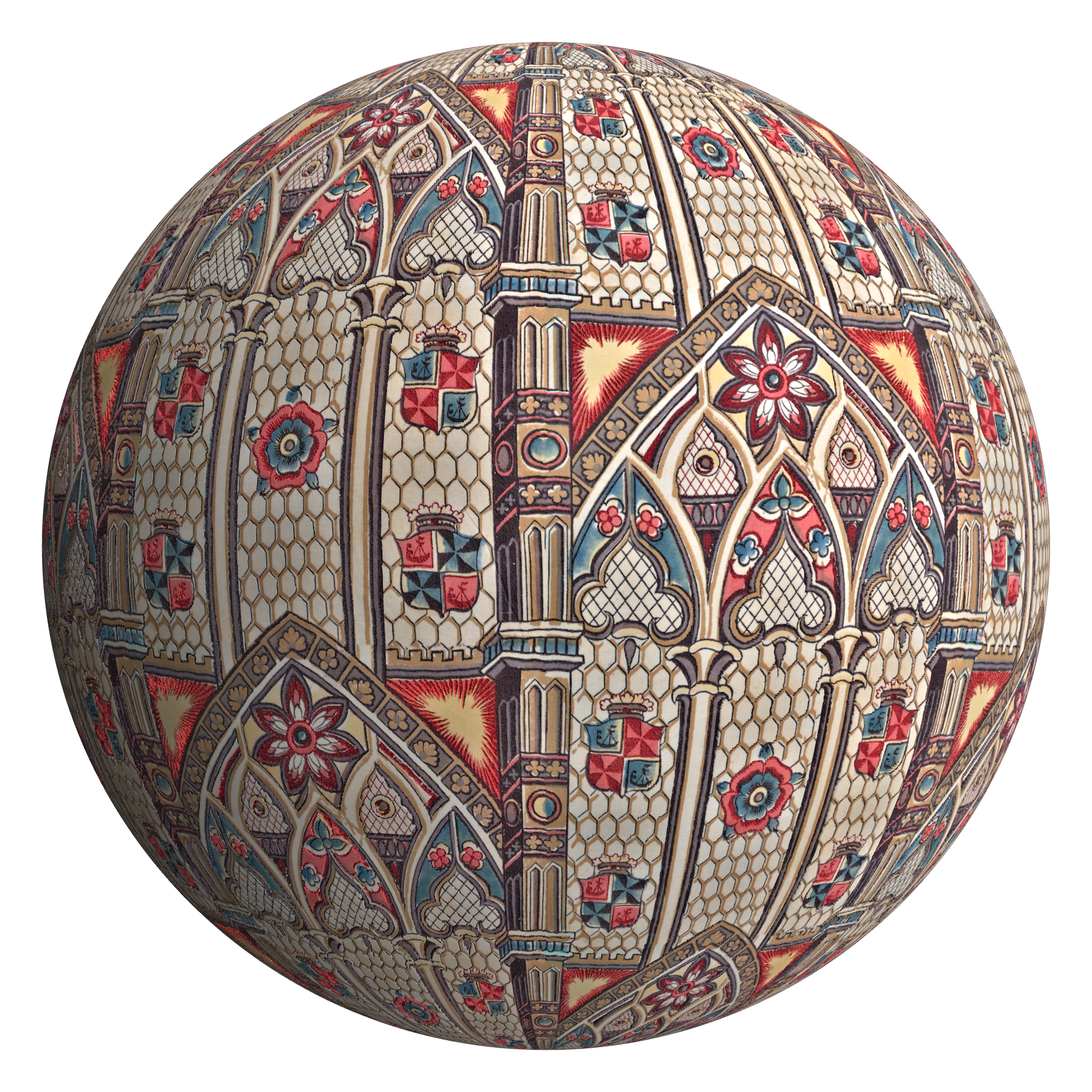 3D sphere preview of Gothic Cotton Fabric seamless texture