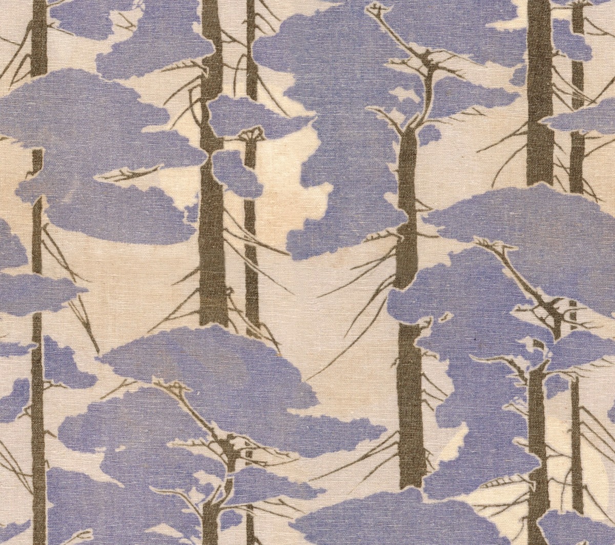 A seamless fabric texture with japanese pine tree textile units arranged in a None pattern