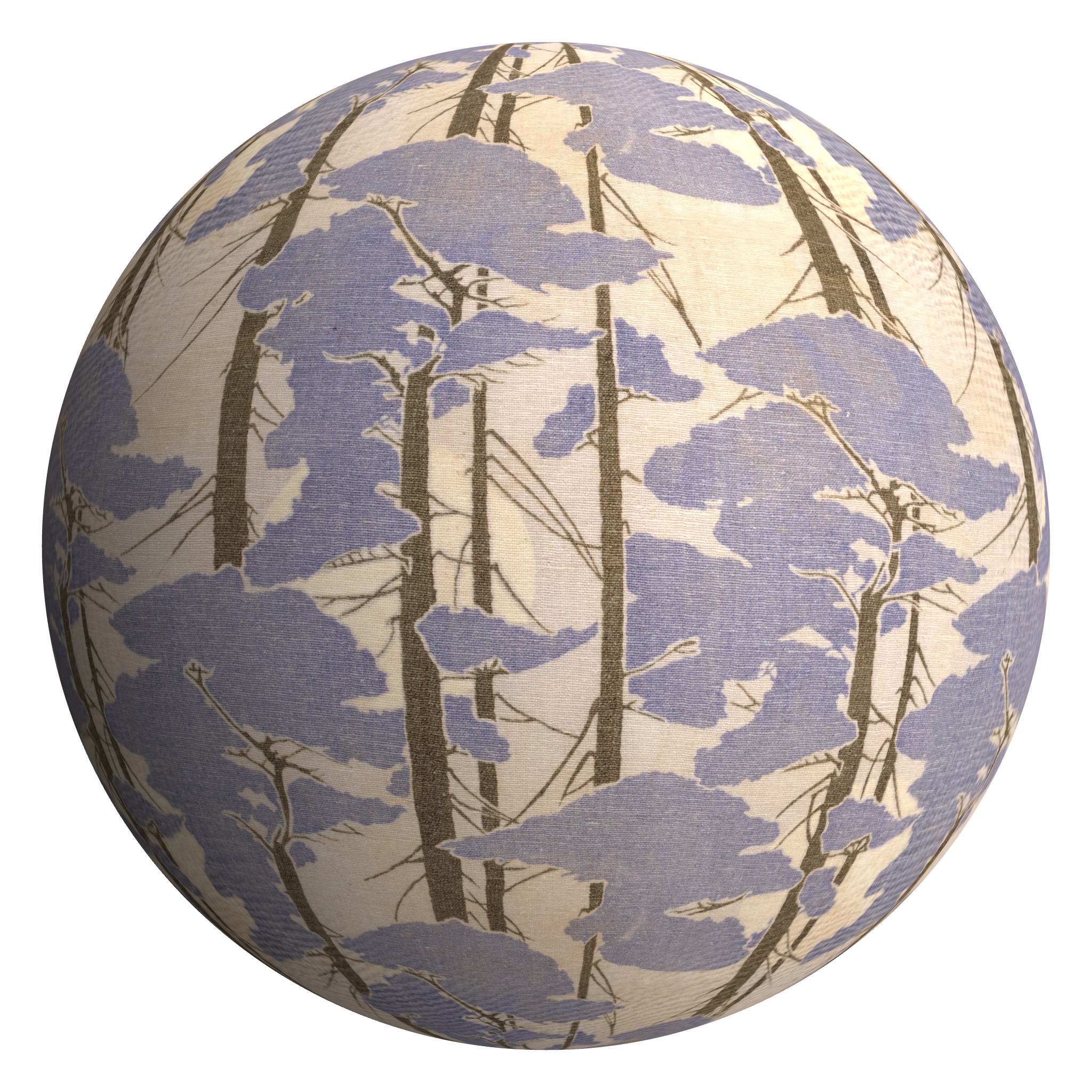 3D sphere preview of Japanese Pine Tree Textile seamless texture