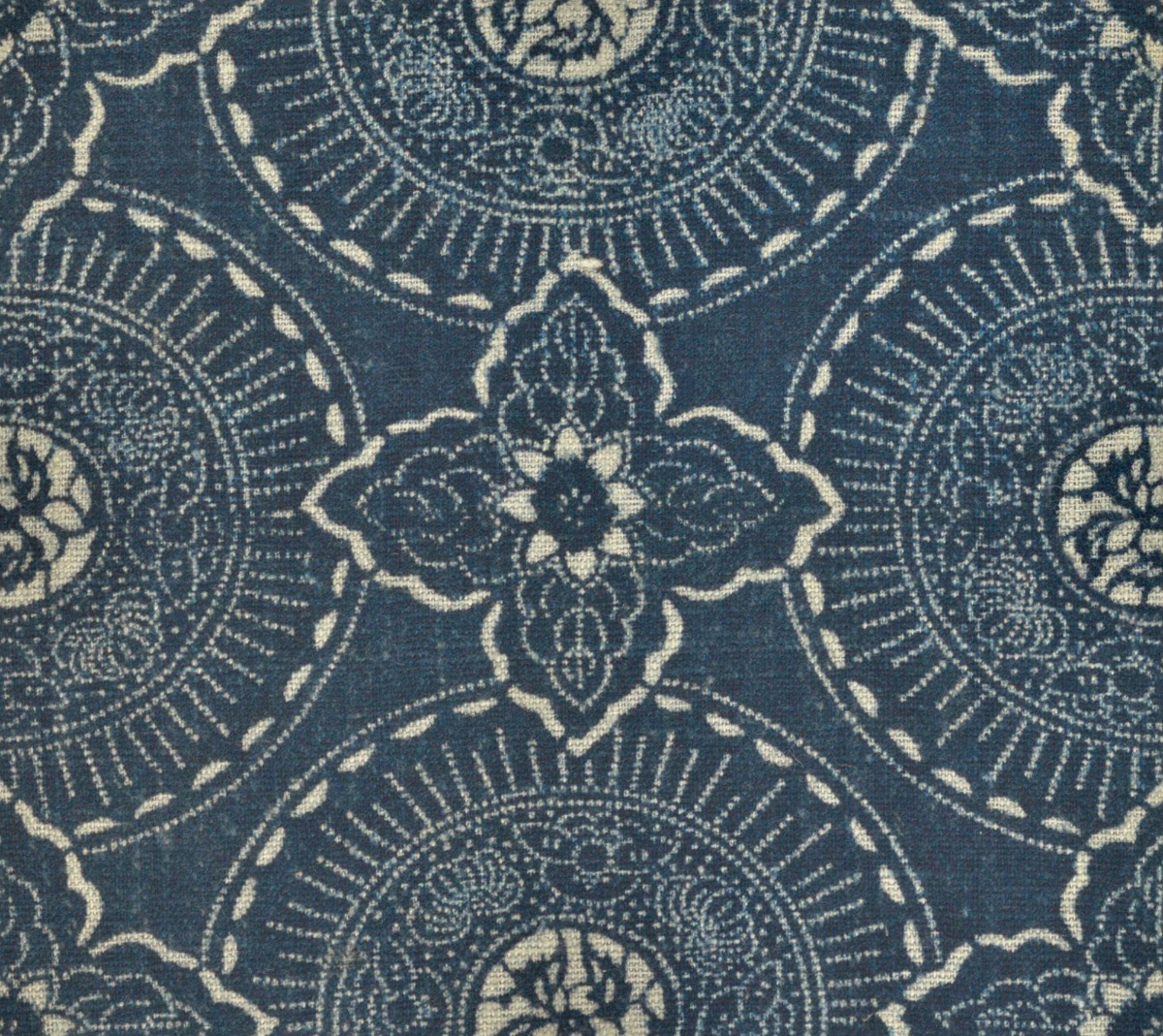 A seamless fabric texture with katazome floral fabric units arranged in a None pattern