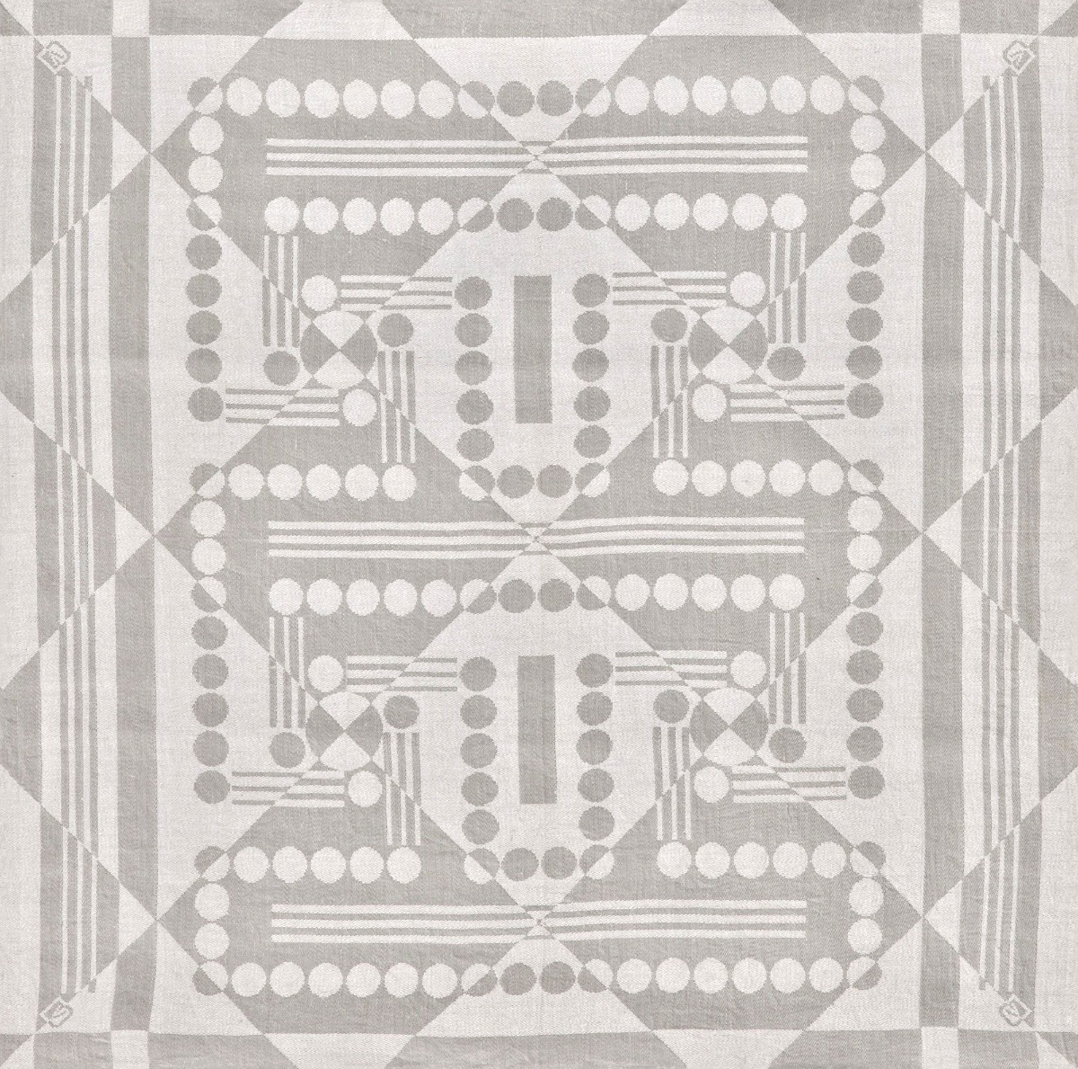 A seamless fabric texture with lebeau geometric fabric units arranged in a None pattern