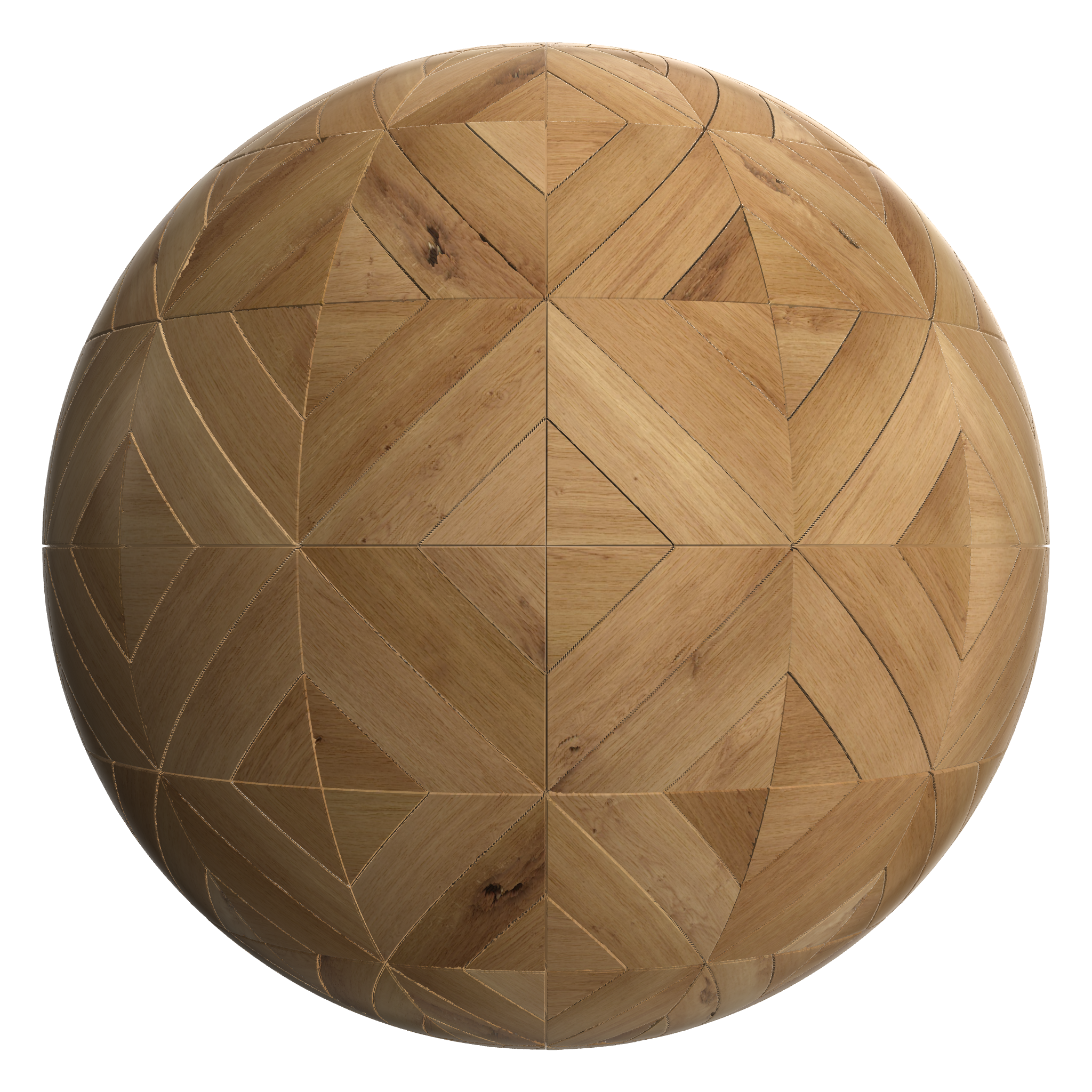 3D sphere preview of Oak, Chevron Diamond seamless texture