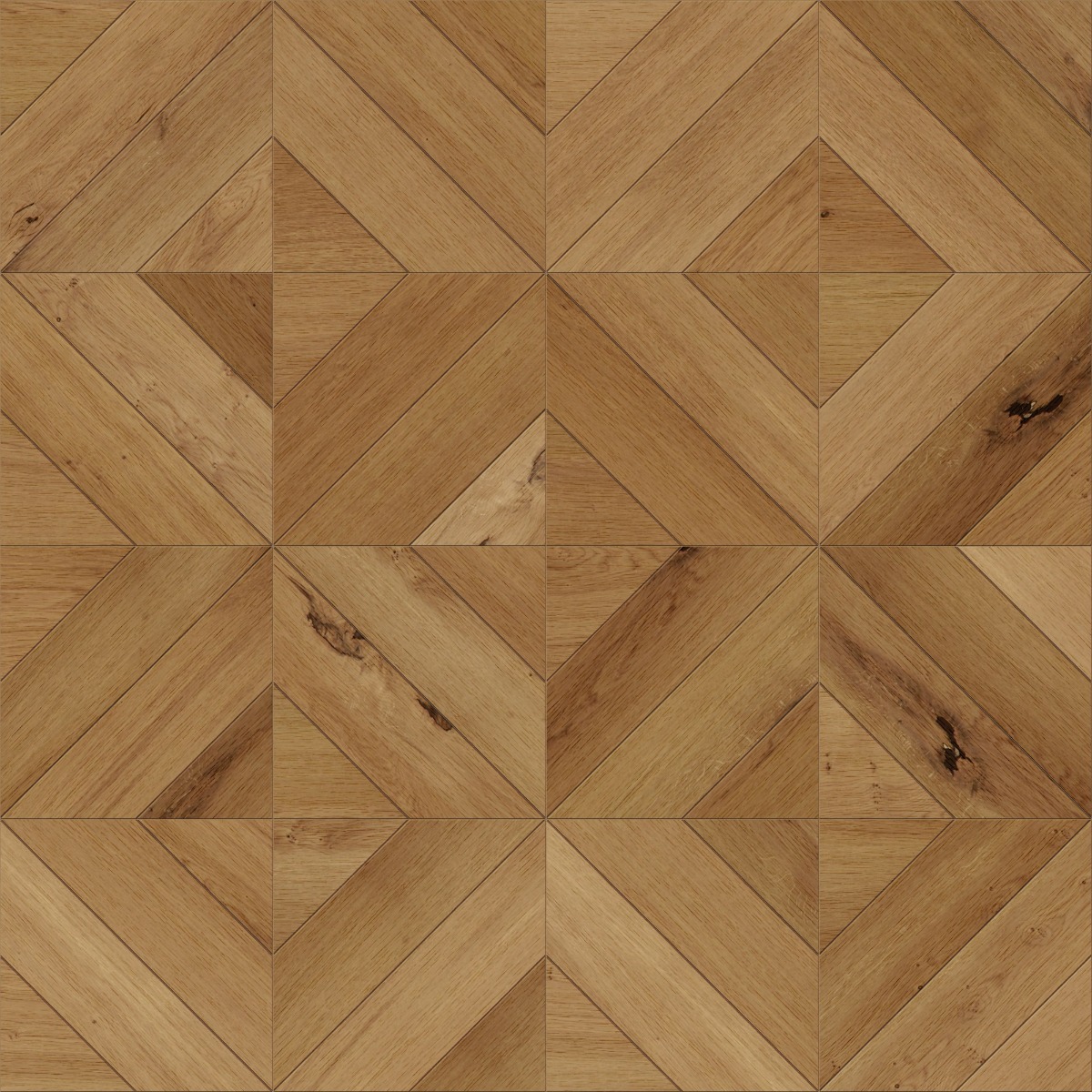 A seamless wood texture with oak boards arranged in a Chevron Diamond pattern