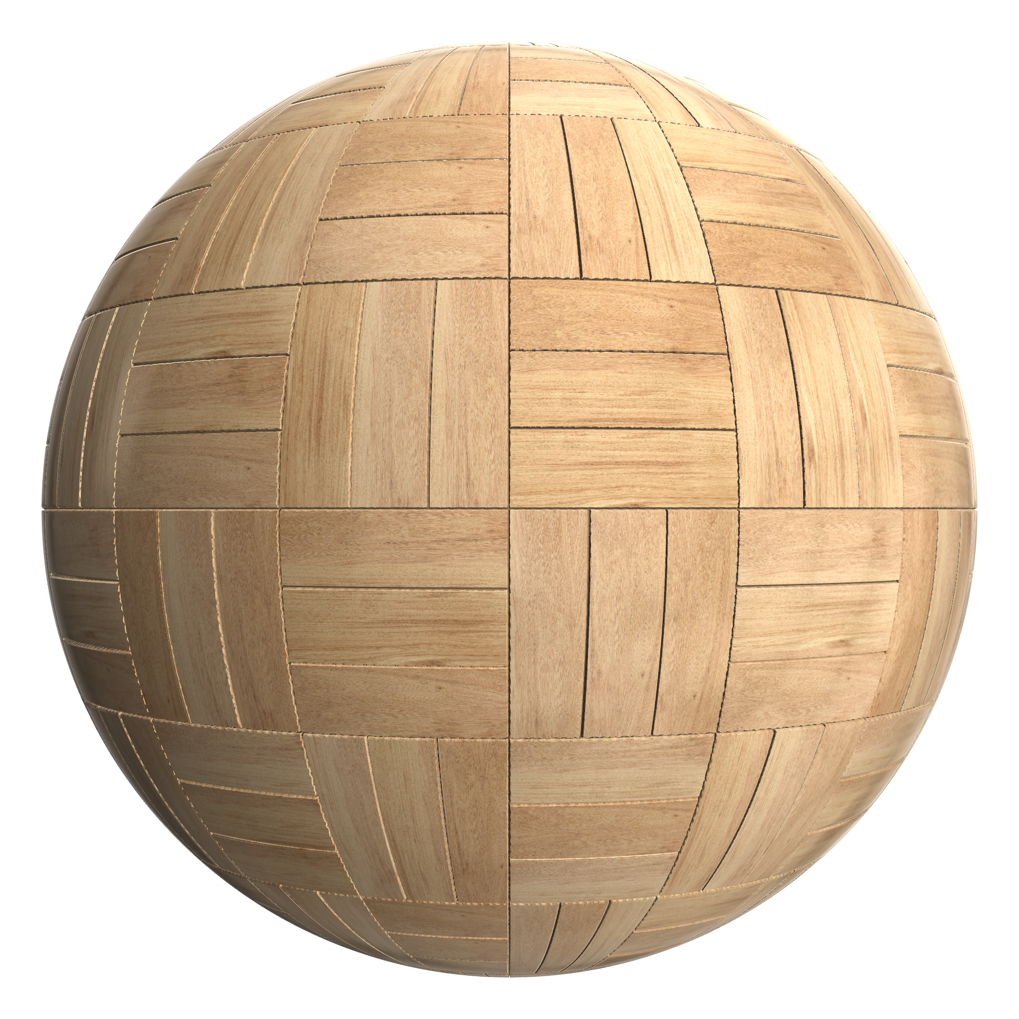 3D sphere preview of Oak Veneered MDF, Basketweave seamless texture
