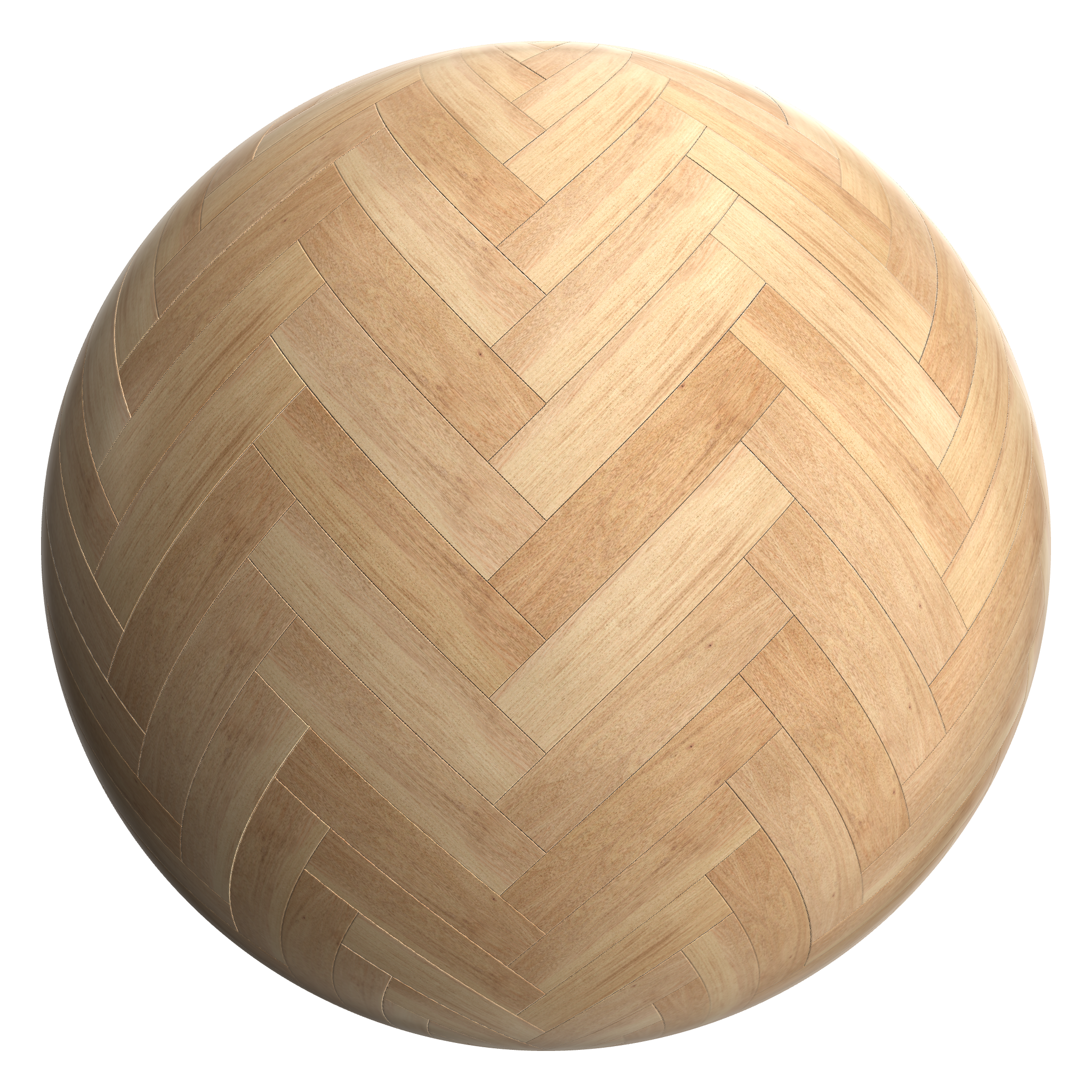 3D sphere preview of Oak Veneered MDF, Herringbone seamless texture