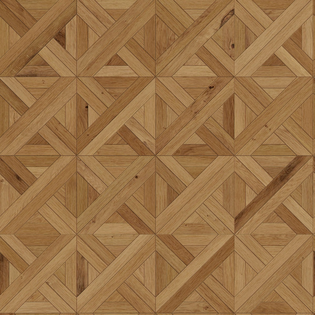 A seamless wood texture with oak boards arranged in a Versailles pattern