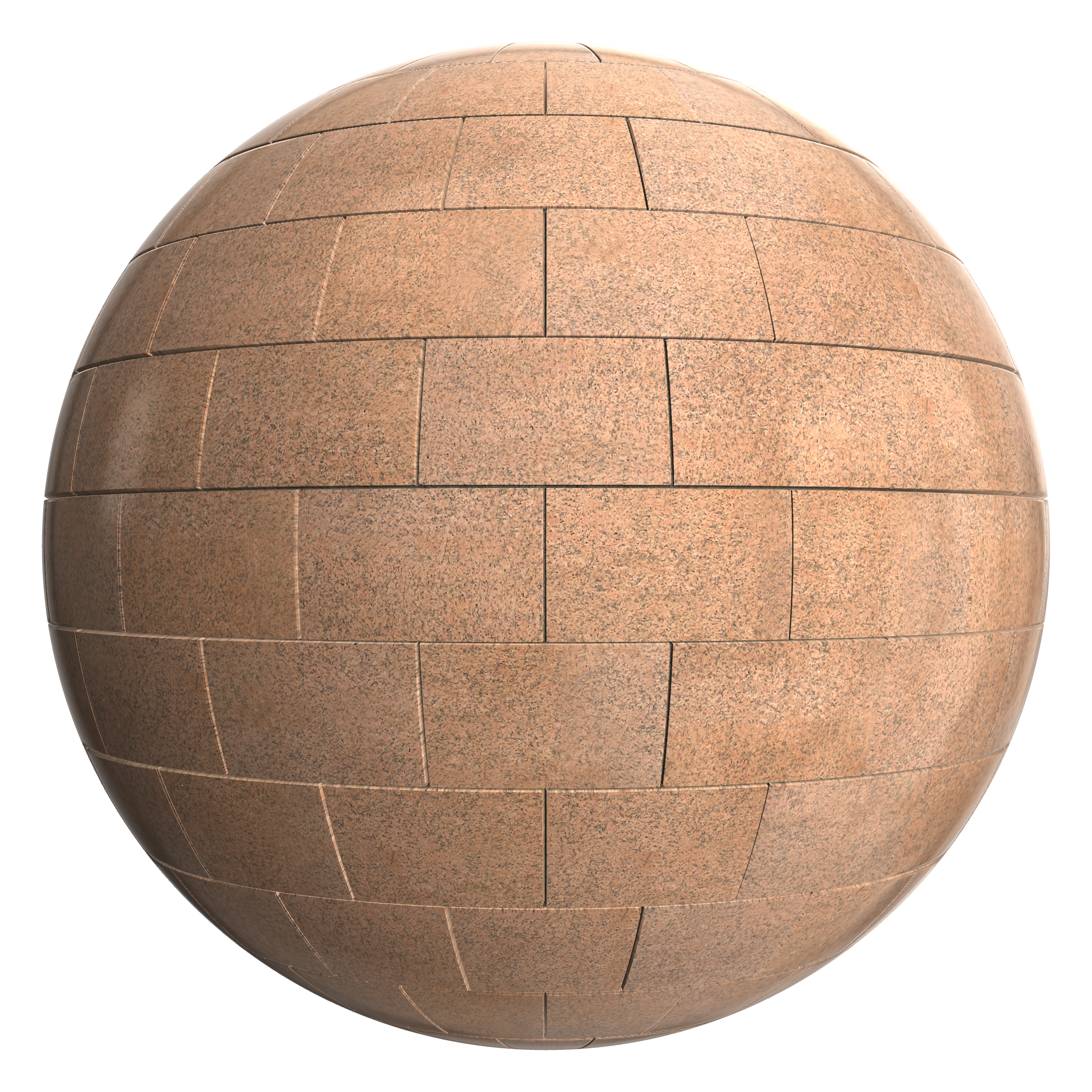 3D sphere preview of Pink Granite, Stretcher seamless texture