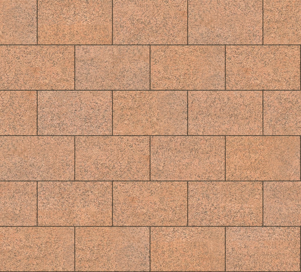 A seamless stone texture with pink granite blocks arranged in a Stretcher pattern