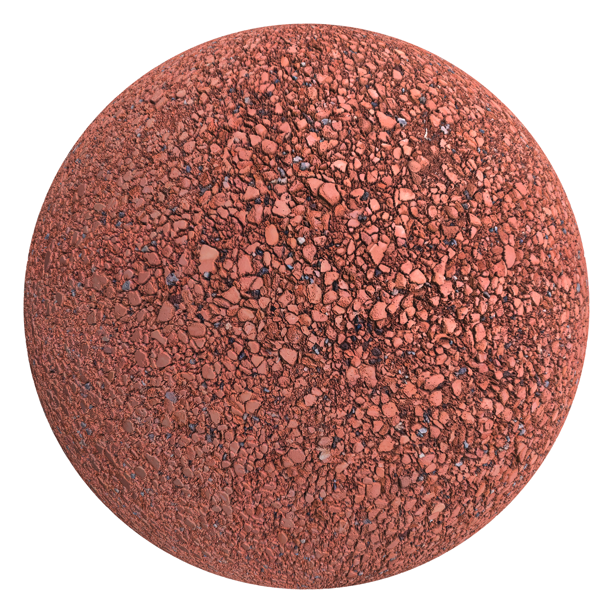3D sphere preview of Red Gravel seamless texture
