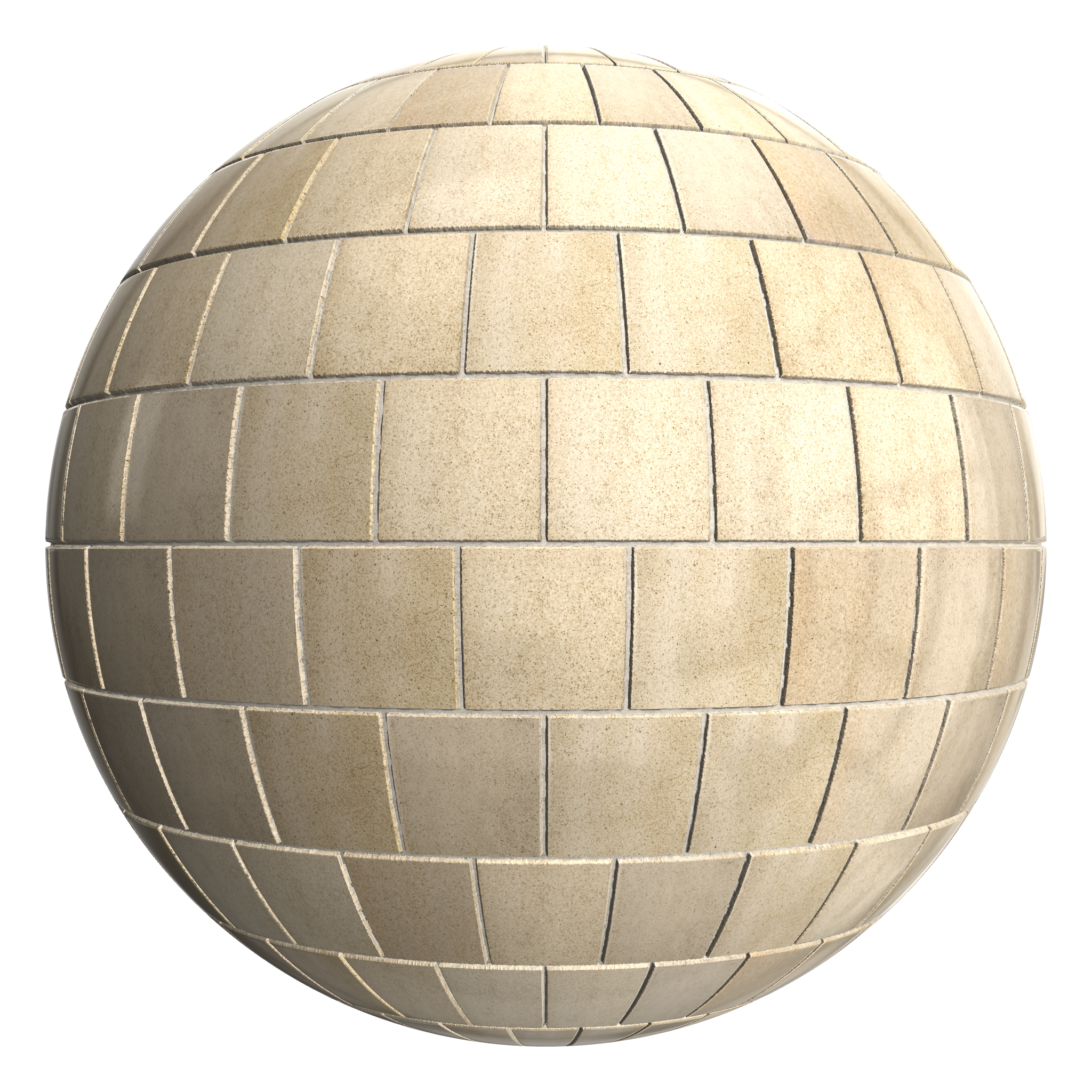 3D sphere preview of Speckled Glazed Tile, Stretcher seamless texture