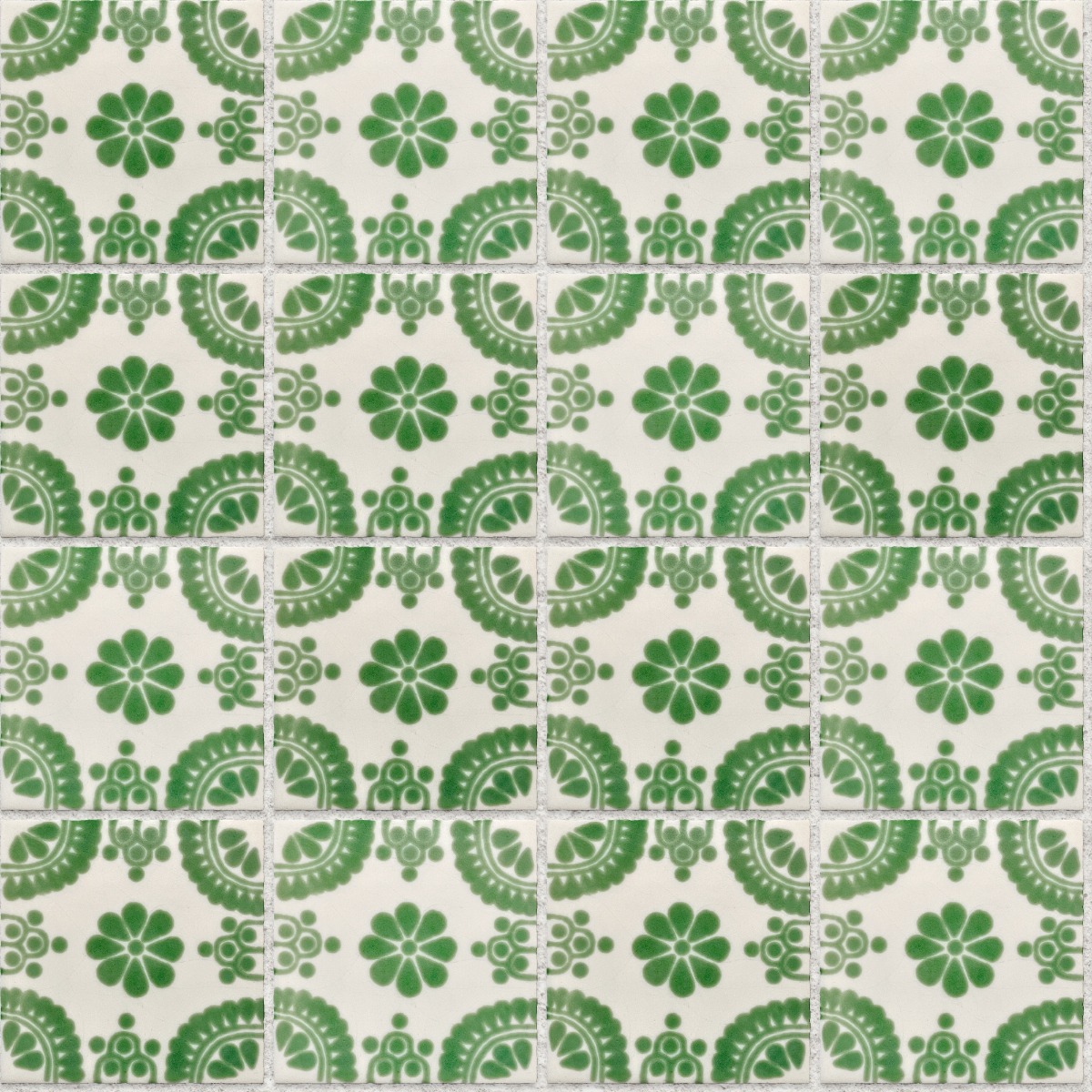 A seamless tile texture with talavera tile tiles arranged in a Stack pattern